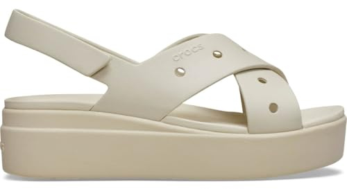 Crocs Brooklyn 4u Sandali da donna con cinturino incrociato e zeppa, Frappé, 39/40 EU