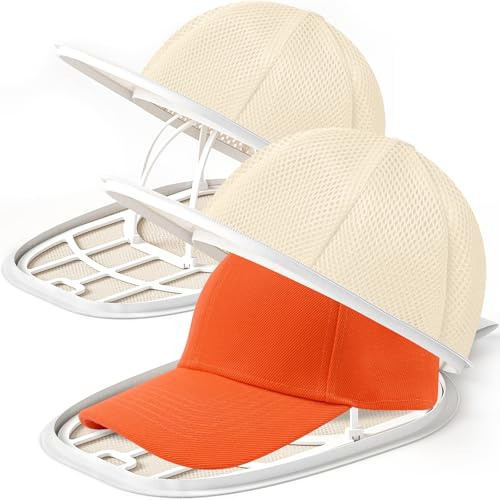 Fododo Cap Waschmaschinen Form Cap Washer basecap waschgestell Caps gestell zum waschen Hutwaschmaschine für Baseballkappen (Beige 2 Stück)