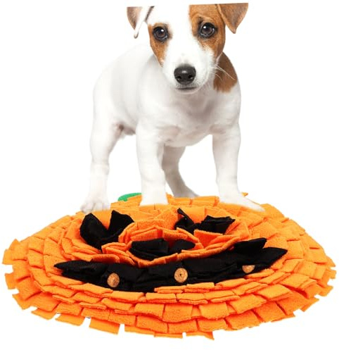 SUPVOX Tapis de Fouille pour Chiens Forme de Citrouille Orange Tapis de Reniflement et Alimentation pour Animaux Compact Lavable et Antistress