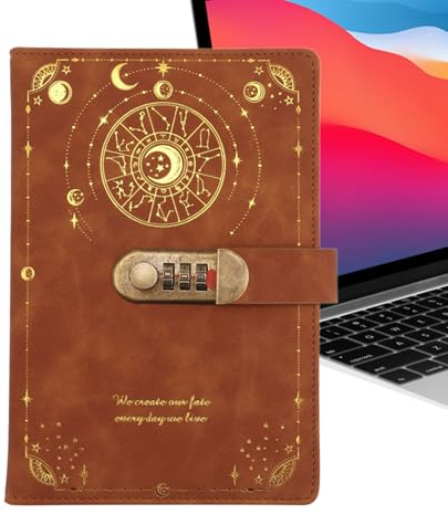 Holdes - Cuaderno con cerradura, cuaderno de información personal, tamaño A5, cuaderno para escritura personal, ideal para escritores y estudiantes, adultos, regalo para oficina en casa