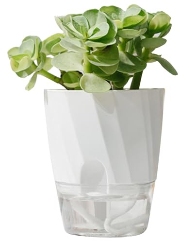 Lazy Flower Pot - Macetero de 15 cm con autorriego, macetas que absorben la humedad para interiores, moderno recipiente decorativo para plantas | Plantas de interior, hierbas de aloe, violeta africana