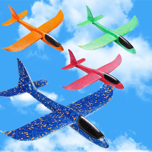 4 Pièces Avion Polystyrene, Avion Jouet, Avion Planeur, Avion en Mousse, Planeur en Polystyrène, Extérieur Interactif Avions en Mousse, Jeux de plein air, pour parc, plage, arrière cour, herbe