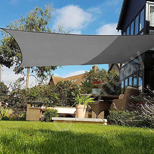Green Bay Sun Shade Sail Outdoor Garden Patio Party Sunscreen Awning Canopy 98% UV Block Square Anthracite With Free Rope(3.6x3.6m)