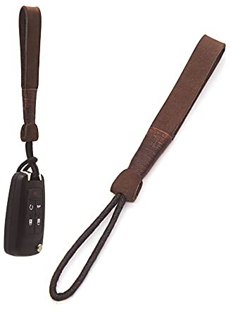 LAGIPA Leather Car Key Fob Keychain, Non-metallic Car Key Rope Lanyard Holder, No Metal Scratch