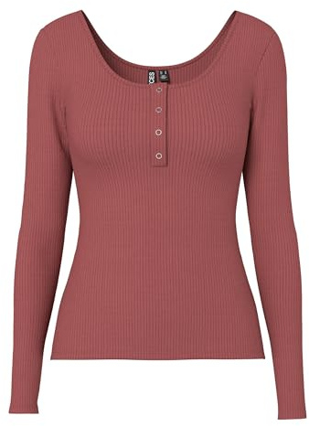 PIECES Pckitte LS Top Noos BC, Camisa de Manga Larga para Mujer, Mantequilla de, S