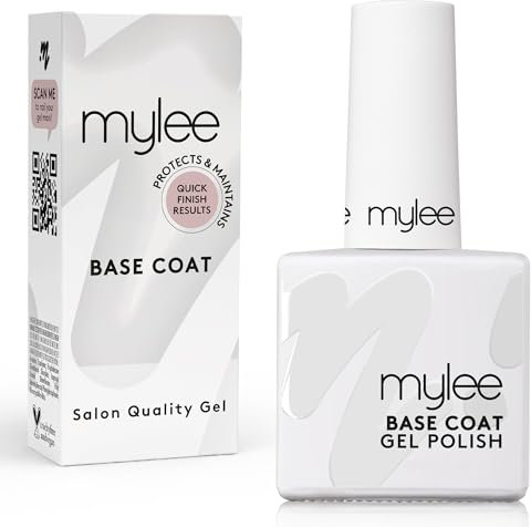 Mylee Base Coat 10ml – UV/LED Nail Art Maniküre Pediküre für den Professionellen und Privaten Gebrauch, Hält Bis Zu 2 Wochen, Einfach Aufzutragen, Langlebig und Sicher (Base Coat, 10ml)