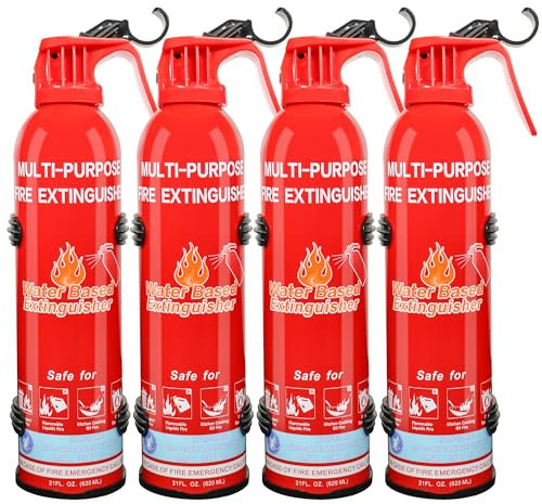 Fire Extinguisher for Home, 4 Pack Vehicle Fire Extinguishers for A B C K Fire Types, Portable Extinguisher for Car Boat Kitchen House Office Garage Marine