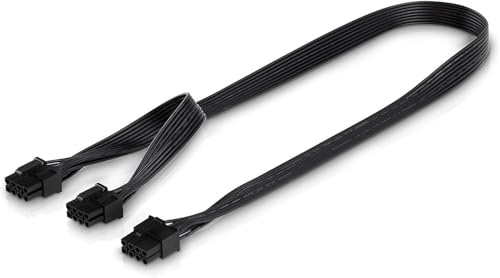 X-35118 grafikkort strömadapter, 2x 6+2 PCle kontakt till 8-stifts PCle-kontakt, svart, 0,60m