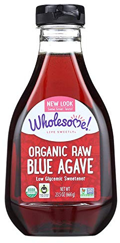Wholesome Organic Raw Blue Agave Nectar, Syrup, Low Glycemic Sweetener, Non GMO, 23.5 oz (Pack of 6), (Packaging May Vary)