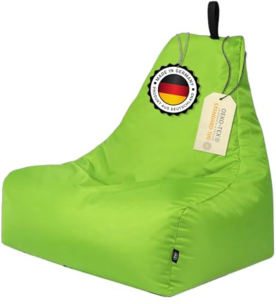 PATCH HOME loungefåtölj XXL, gamer-fåtölj, sittdyna, sittdyna inomhus och utomhus, lämplig färdigfylld | XXL – kiwi – i 2 storlekar och 25 färger