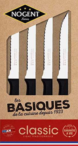 Nogent*** COFFRET KRAFT CLASSIC STEAK POLYPRO NOIR (4 couteaux steak 11cm crantés)