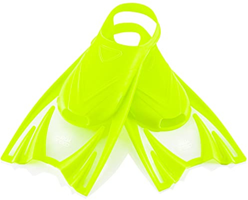 Aqua Speed Frog Palmes Courtes pour Enfants | Filles | garçons | Palmes d'entraînement | entraînement de Natation | Jaune | Taille: 25-29 (S)