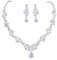 Brautschmuck Set Silber Hochzeit Schmuck Set für Damen Braut Halskette und Ohrringe Set Braut Schmuck Set Zirkonia Anhänger Halskette Schmuckset Silber für Frauen Mädchen
