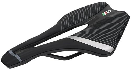 Fahrradsattel Herren Offizieller Rennrad-Sattel, Training Grade Man Road Tt TimeTrial Triathlon Bike Cushion Seatbike Sattelzubehör Fahrradsattel (Color : Silver-Black Rail)