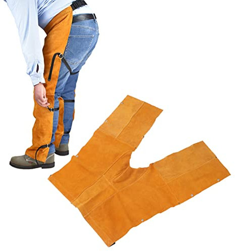 Brilluxa Delantal De Soldadura, Mandil De Cuero Y Ropa Protectora Resistente Al Calor, Ajuste De Pierna Dividida, Color Amarillo, Delantal De Seguridad Para Trabajos De Soldadura #511