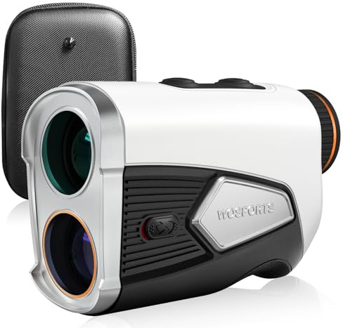 WOSPORTS Golf Rangefinder with Slope, 1500 Yards Laser Range Finder for Golfing/Hunting, 7X Magnification with Flag Pole Locking Vibration, Magnetic, Rechargeable, Feet/Meters/Yards Support