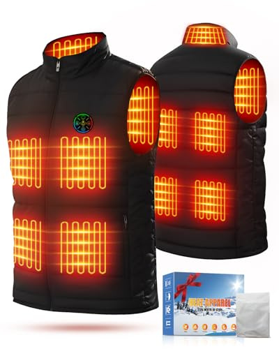 Pangbaylov 2025 Heated Gilet & Heated Jacket,5V/7.4V Interface Heated Gilet for 9-Zone 3-Level Heat,Adjustable Wasit Heated Vest Fit for Men Women,Perfect Body Warmer & Winter Gift(No Power Bank, XL)