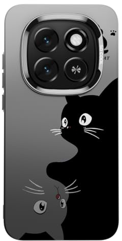 YUXING Fodral till Xiaomi Redmi Note 15 5G med blomma djur graffiti konst mönster design svart bakskydd smal tunn stötsäker stötfångare skyddsfodral, katt