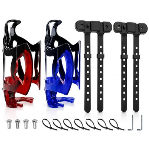 Portabidones para bicicleta 2 piezas, portabotellas para bicicleta con soporte de montaje sin perforación para Ø 22–55 mm, soporte para bebidas para bicicleta hecho de PC resistente, soporte para