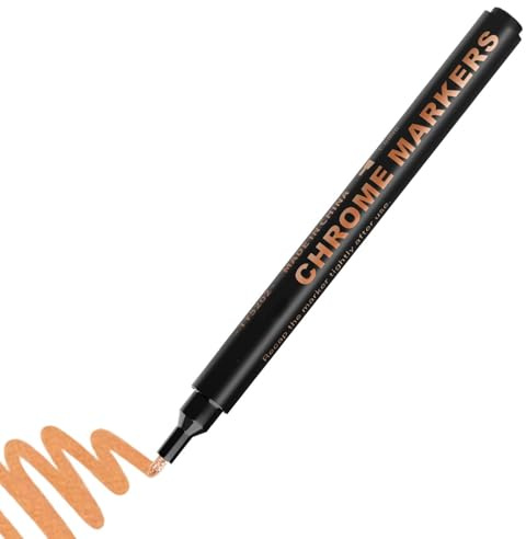 BommFu Penna Vernice Cromata - 4 Pezzi Alta Lucentezza Oro Argento Bronzo - Pennarello Vernice Cromata Per Metallo - per Metallo Specchio Legno Roccia Pelle Gioielli Modellismo Artigianato