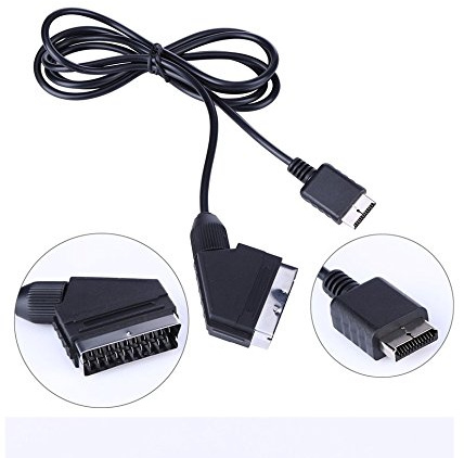 Câble Péritel AV RGB Scart 1,8 m pour Sony PlayStation 1, 2 et 3 – Compatible PS1 PSone / PS2 PSTwo / PS3 – Straße Game®