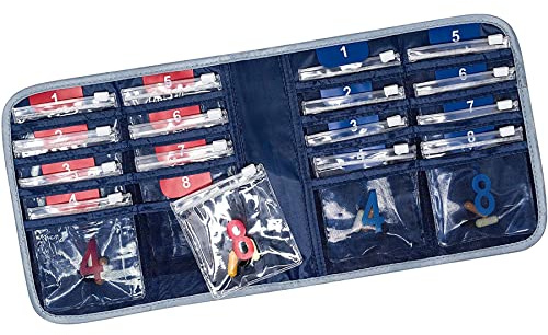 Lewis N. Clark Travel Pill Organizer, for Vitamins, Medication, Prescriptions, Or Medicine Storage, 16 Slot Pouch, Navy