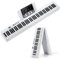 Maxmass 88 Key Digital Keyboard, Folding Electronic Piano with Full Size Semi-Weighted Keys, MIDI & Wireless Bluetooth and Carrying Bag, Multifunctional Piano for Beginner, Kids, Adult (White)