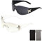 mellystore Randlose Y2K Sonnenbrille 2 Stück Wrap Around Sonnenbrille UV 400 Schutz Vintage Star Sunglasses Punk One Piece Sonnenbrille Für Damen Und Herren (Schwarz,Transparent)