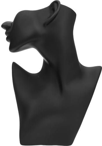 Zerodeko Buste de Mannequin à Demi-visage Noir pour Bijoux Modèle de Présentoir de Collier pour Boutique pour La Vente Et L'affichage