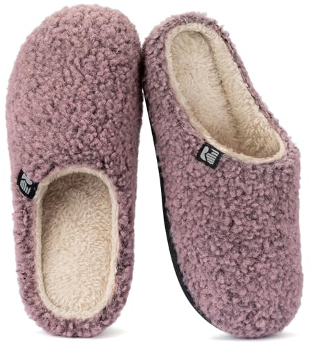 RockDove Women's Sherpa Fleece Clog Slipper | Memory Foam, Sherpa Lining, Anti-Slip Sole, Indoor Outdoor, Easy Slip-On, Machine Washable, Vegan, Gift-Ready