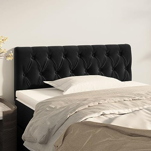 LAPOOH Kopfteil, Bettkopfteil, Kopfteil Bezug, Bett Rückwand, Bettrückwand, Kopfteilbezüge, Kopfteilabdeckung, Schwarz 90x7x78/88 cm Samt - 346322