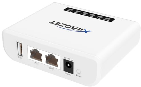 Xiiaozet Wireless Print Server, Share a Printer to Multiple Computer with 1 Port USB2.0 Wide Compatibility Convert Printer to Wirelesss Support Ethernet WiFi Connect Network LK100W.