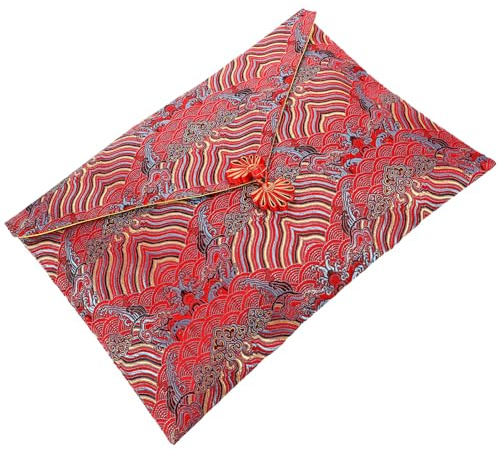 TOGEVAL Paquet de Rangement en Tissu Brocart Style Chinois Pochette Épaisse pour Écritures Bouddhistes Paquet Souvenir 1 Pièce Décoratif Multifonction pour Rangement et Transport