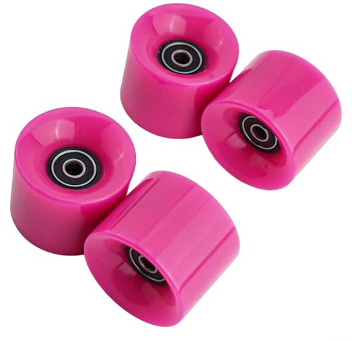 78A PU Longboard Skateboard Wheels with ABEC-9 Bearings Spacers, for Outdoor Street and for Cruiser Use(Mei red)