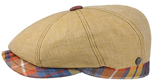 LIERYS City Bic Leinen Flatcap Damen/Herren - Schirmmütze Made in Italy - Schiebermütze aus Leinen - Sommercap mit Leinenfutter - Flatcap Frühjahr/Sommer beige 59 cm