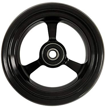 RIANTWHEEL, 4 X 1.0 inch, Solid, PU Wheels, Wheelchair Casters, Aluminum Rim, one Pair (Black)