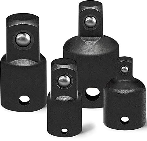 Impact Socket Adapter and Reducer Set, Use with Impact Wrenches and Drills in Auto and Impact Driver Construction Work, 4 Piece - (3/8in. to 1/4) (1/2in. to 3/8) (3/8in. to 1/2) (1/4in. to 3/8)