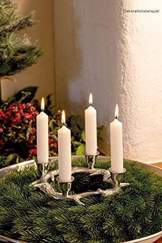 Candle Holder Antlers Silver Aluminium for 4 Sticks Candle Holder Advent Arrangement