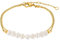 Heideman Armband Jolie Damen - Aus hochwertigem Edelstahl gold farbend poliert mit Perlen Elementen zweireihig Armkette für Frauen mit Perle weiss verstellbar mit Verlängerungskettchen