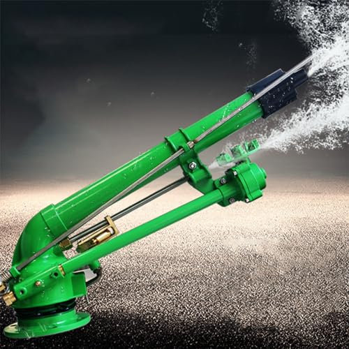 MEULE Professional Impulse Sprinkler, 2 Agricultural Turbine Vortex Rod Water Sprayer, 360 Gear Drive Automatic Rotation, 28-60m Water Range,Turbo Atomization, for Farms, Forestry, Industrial.