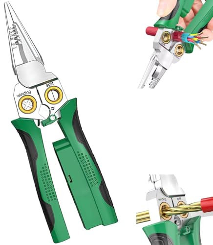 Abisolierzange mit Strommessfunktion, 8-in-1 Super Easy Multifunktions-Abisolierzange zum Schneiden und Ziehen von Drähten, Kabelschere zum Schaben und Pressen von Drähten