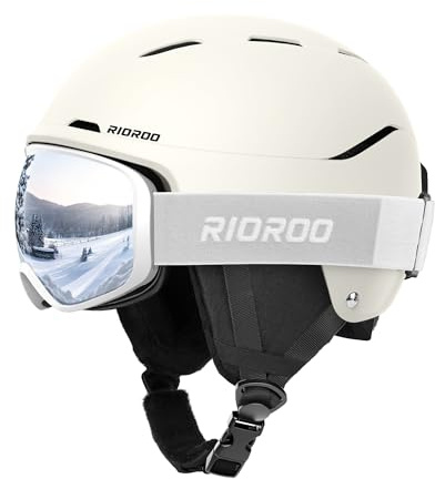 RIOROO Ski Helmet With Goggles Set, Adjustable Vent Sports Helmet With Protective Goggles, Suitable For Snow Sports, Snowboard Skiing Windproof, Suitable For Male And Female Teenagers Ski Helmets