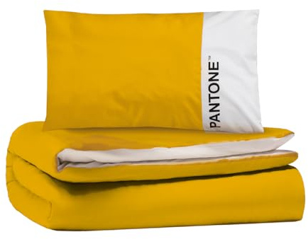 PANTONE™ - Set Copripiumino Matrimoniale Cotone per Piumone Letto Composto da Sacco Copri Piumino 255x200 Patella 40cm + Federe Cuscino 50x80, Parure Copripiumino per Completo Matrimoniale