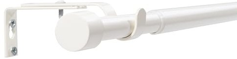 Deco-Raum Gardinenstange Weiß 70–120 cm – Ausziehbare Vorhangstange 19 mm Ø, Wandmontage für Wohnzimmer & Schlafzimmer
