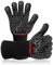 Barbecue Gloves Oven Mitts Grilling Gloves - 800°C Extreme Heat Resistant Oven Gloves, Non-Slip Silicone Cooking Gloves for Grilling, Barbecue, Baking, Welding (A Pair)-L