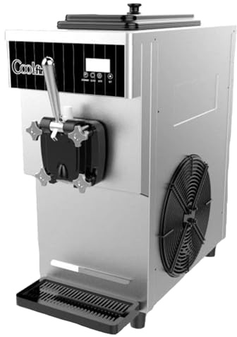 CVS Single Head Commercial Ice Cream Machine 2000W – Stainless Steel Soft Serve Ice Cream Maker Machine with 9L Hopper & 1.9L Freezing Tank, 26L/H Output, LED Screen, Automatic Ice Cream Machine