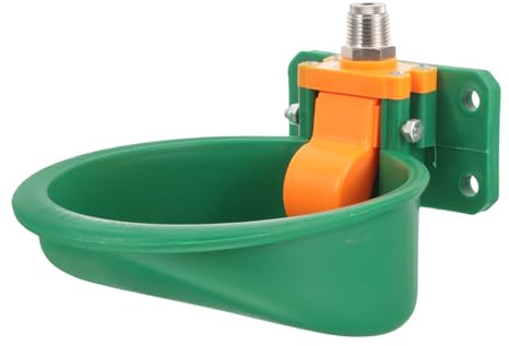 JOINPAYA Bebedero Automático para Vacas de Granja de Plástico Verde, Contenedor de Bebida para Ganado Diseño Redondo y Larga Durabilidad