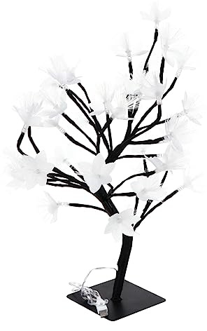 SOIMISS 36led USB Charging Fiber Optic Flower Tree Light Black Tabletop Tree Lamp Colorful Decorative for Home and Party