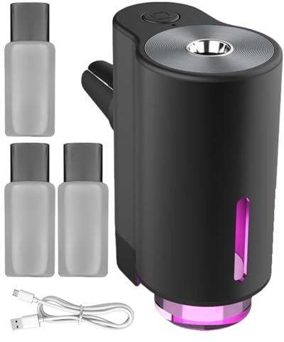 Ambientador Para Coche Eléctrico - Difusor De Aceite Inteligente Recargable Con Clip Para Ventilación, Difusors De Coche Inteligente Ajustable De 3 Modos, Recargable, Difusor De Aceite Esenc