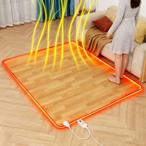 Alfombrilla calefactora de suelo radiante infrarrojo para oficina, almohadilla térmica con temporizador y temperatura ajustable, adecuada para oficina y dormitorio.(180 * 200cm)
